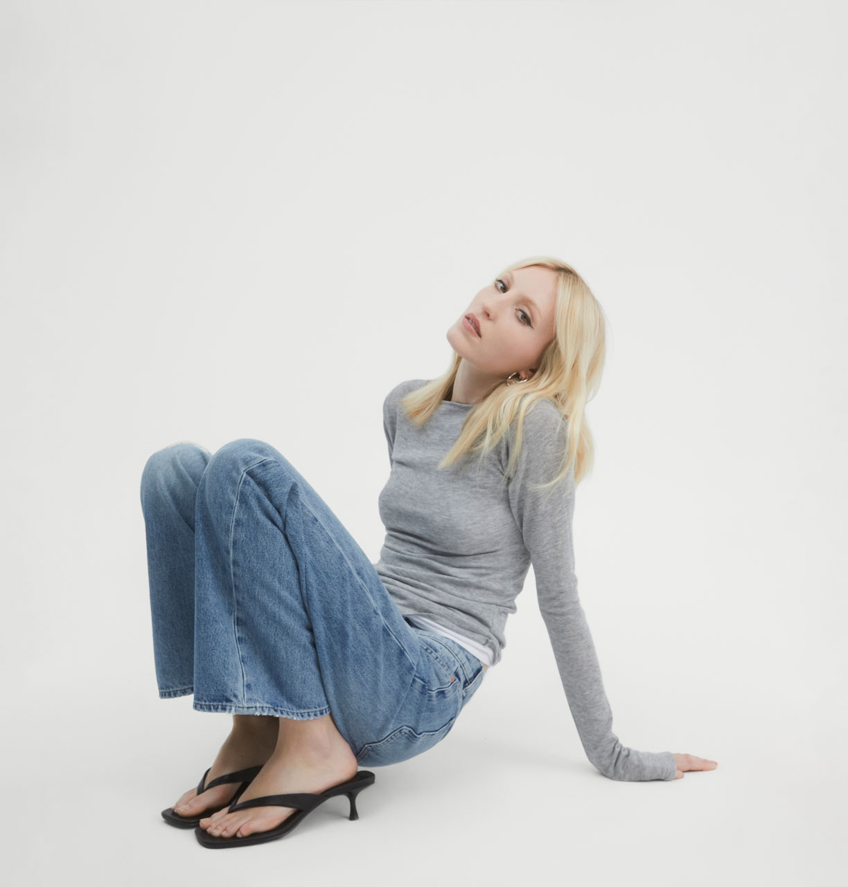 リリー コルセットディテールデニムワンピース(マキシ・ロングワンピース